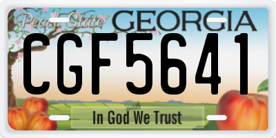 GA license plate CGF5641