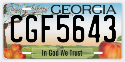 GA license plate CGF5643