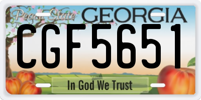GA license plate CGF5651