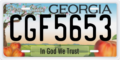 GA license plate CGF5653