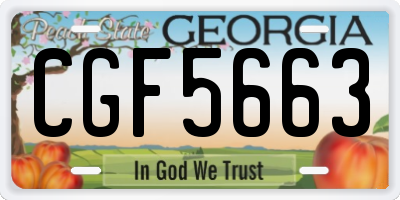 GA license plate CGF5663