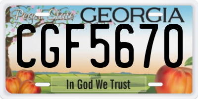 GA license plate CGF5670