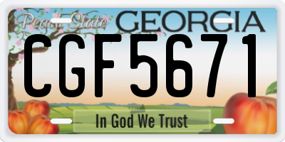 GA license plate CGF5671