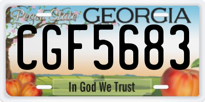 GA license plate CGF5683