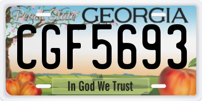 GA license plate CGF5693