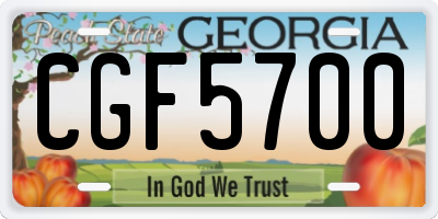 GA license plate CGF5700