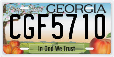 GA license plate CGF5710