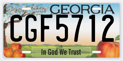 GA license plate CGF5712
