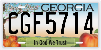 GA license plate CGF5714