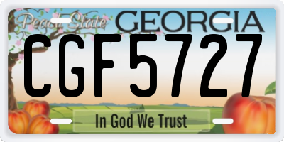 GA license plate CGF5727