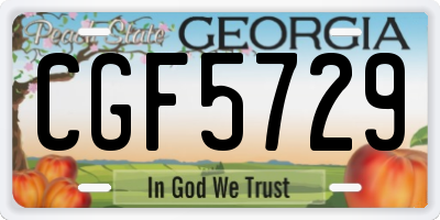 GA license plate CGF5729