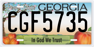 GA license plate CGF5735