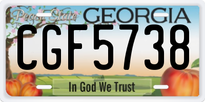 GA license plate CGF5738