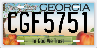 GA license plate CGF5751