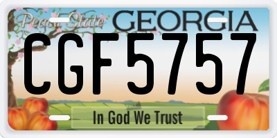 GA license plate CGF5757