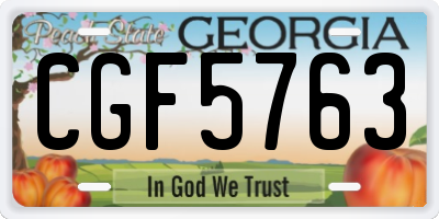 GA license plate CGF5763
