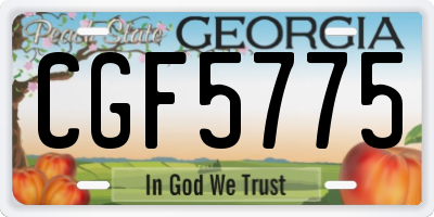 GA license plate CGF5775