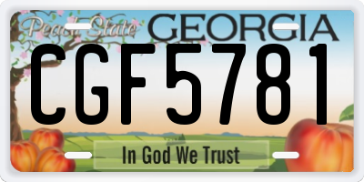 GA license plate CGF5781