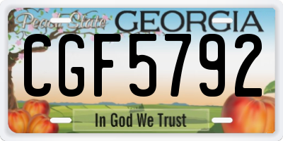 GA license plate CGF5792