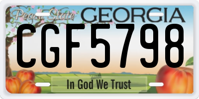 GA license plate CGF5798