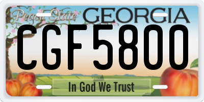 GA license plate CGF5800