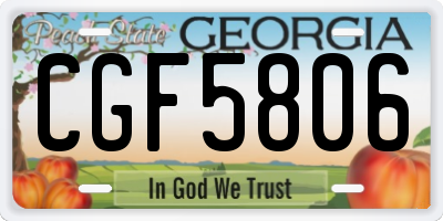 GA license plate CGF5806