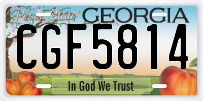 GA license plate CGF5814
