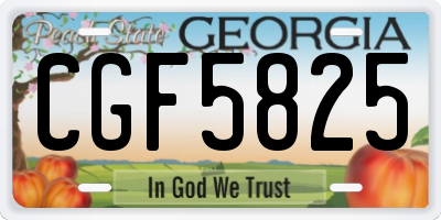 GA license plate CGF5825
