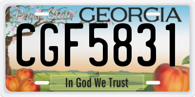 GA license plate CGF5831