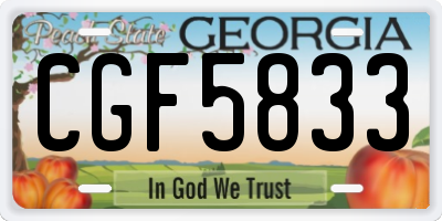 GA license plate CGF5833