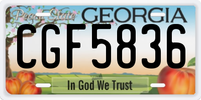 GA license plate CGF5836