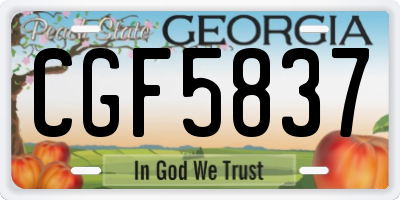 GA license plate CGF5837