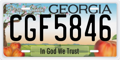 GA license plate CGF5846