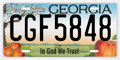 GA license plate CGF5848
