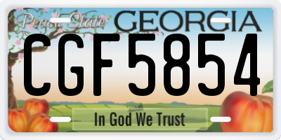 GA license plate CGF5854