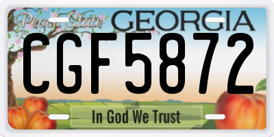 GA license plate CGF5872