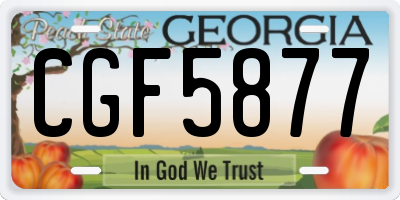 GA license plate CGF5877