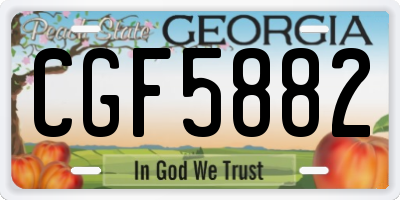 GA license plate CGF5882