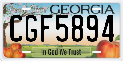 GA license plate CGF5894