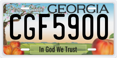 GA license plate CGF5900