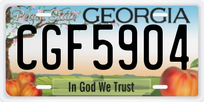 GA license plate CGF5904