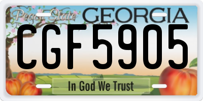 GA license plate CGF5905