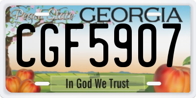 GA license plate CGF5907