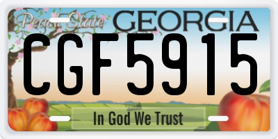 GA license plate CGF5915