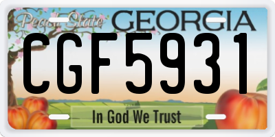 GA license plate CGF5931
