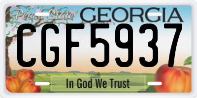 GA license plate CGF5937