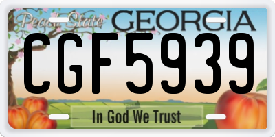 GA license plate CGF5939