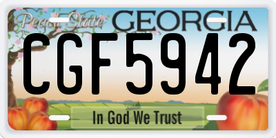 GA license plate CGF5942