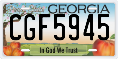 GA license plate CGF5945