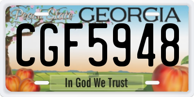 GA license plate CGF5948